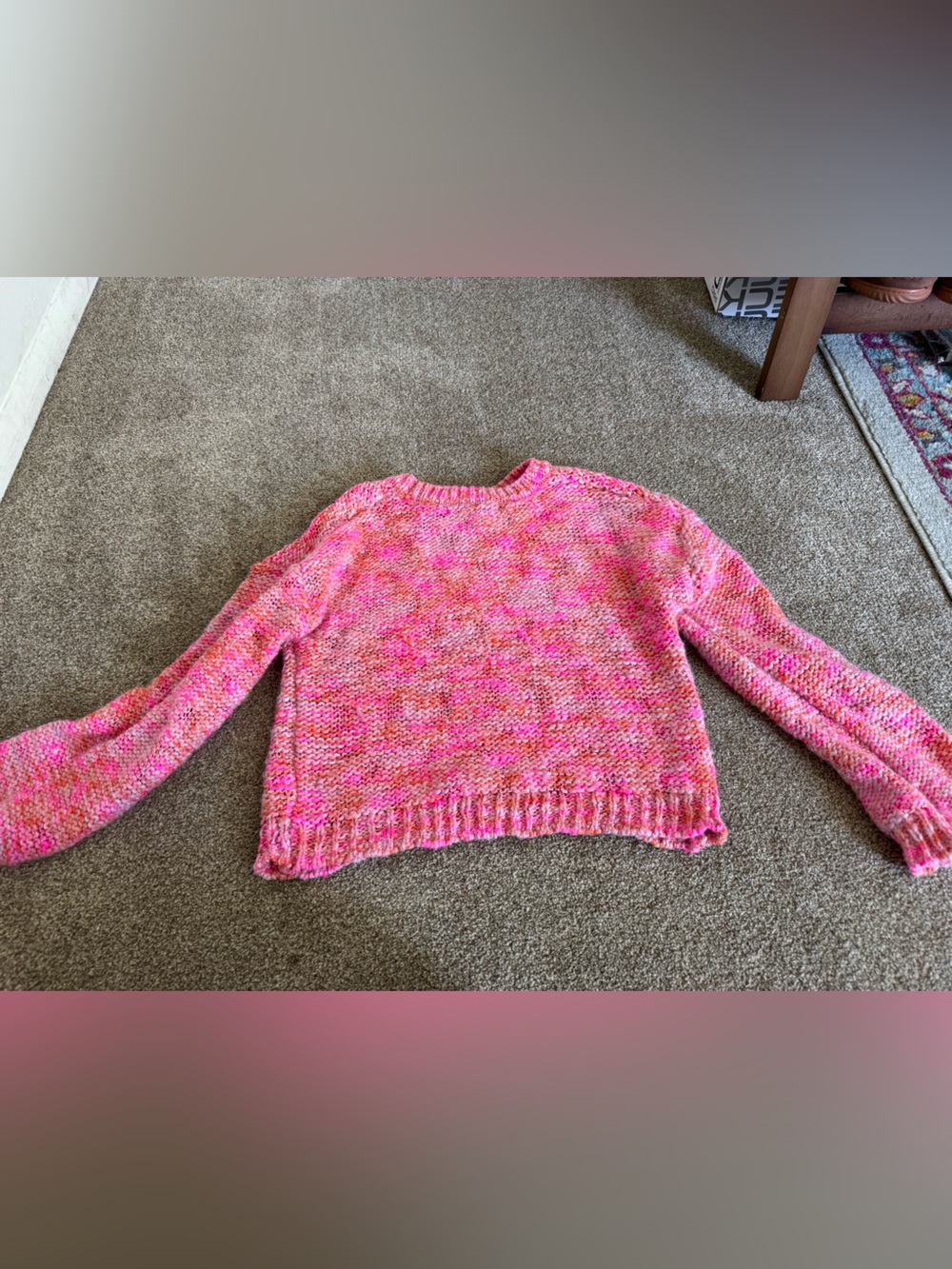 Altar'd State Pink Marled Crewneck Sweater